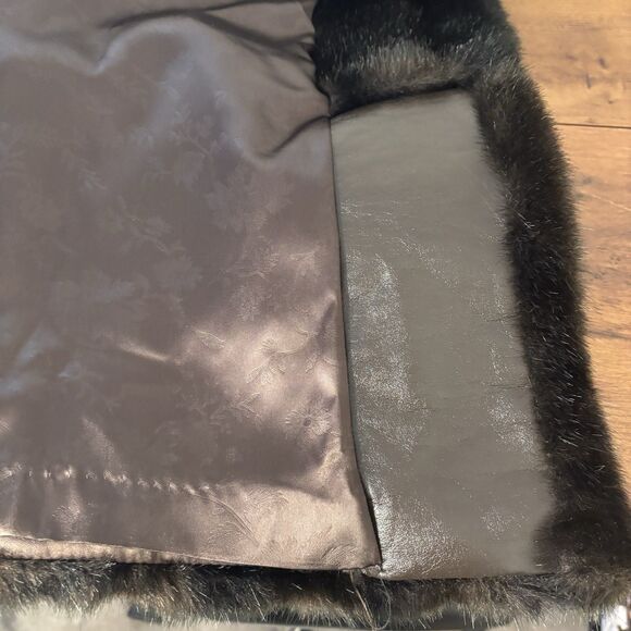 VTG 50s Hillmoor New York Faux Mink Fur Coat Black Brown Mid Century USA Made - Picture 5 of 13